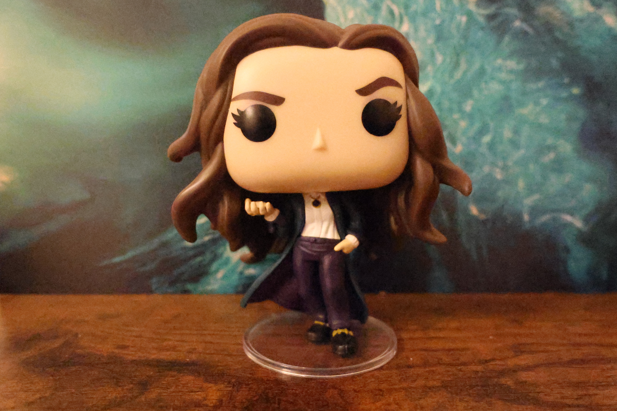 A photo of a Funko Pop bobblehead taken on a Canon PowerShot V1 compact vlogging camera