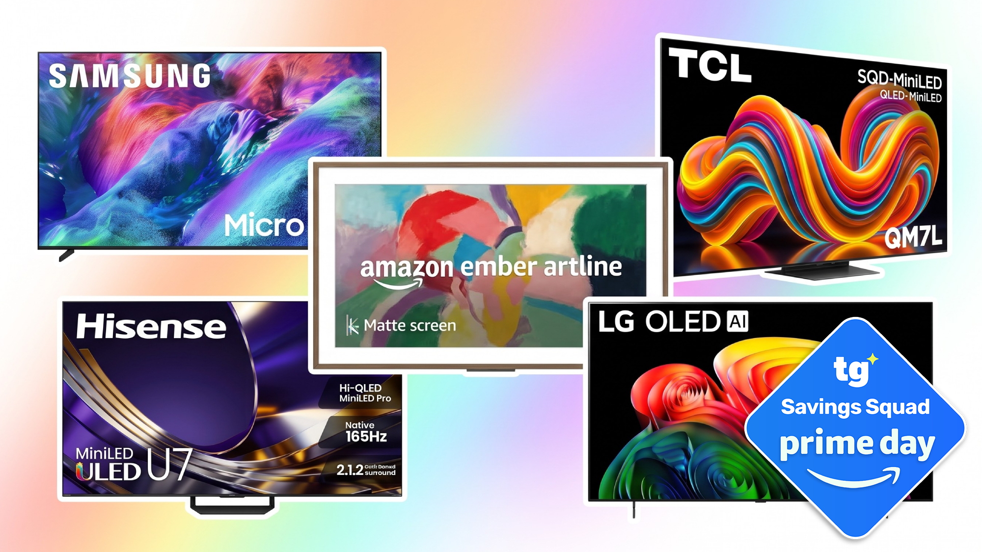 Collage of TV deals on sale for October Prime Day
