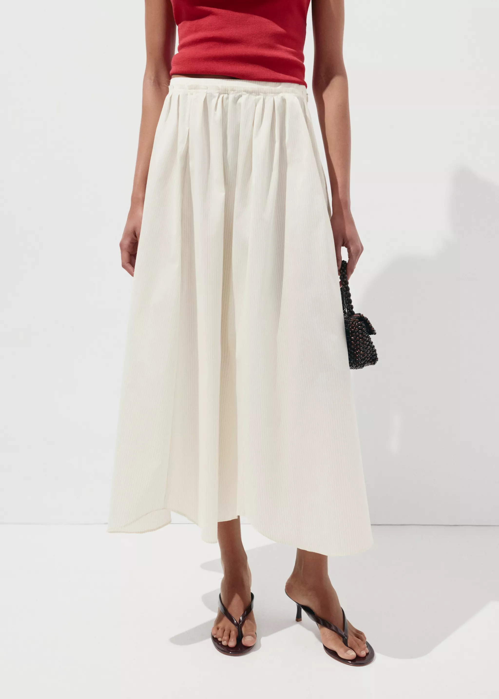 Striped Cotton A-Line Skirt - Women | Mango USA