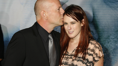 Actors Bruce Willis and Rumer Willis arrive at the Los Angeles premiere of "Surrogates" at the El Capitan Theatre on September 24, 2009 in Hollywood, California.