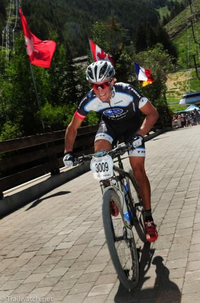 Sam Schultz (Subaru Trek) found himself in no-mans land after being dropped from the lead group