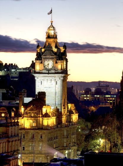 Sunset over Edinburgh Princes Street photo best city breaks