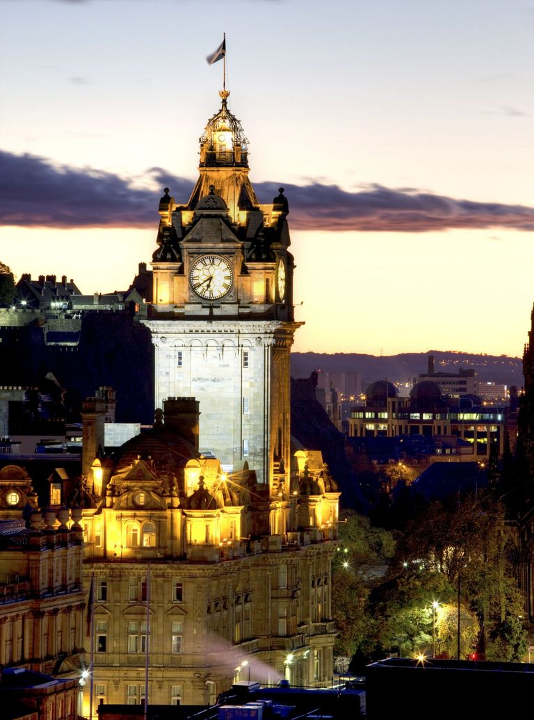 Sunset over Edinburgh Princes Street photo best city breaks