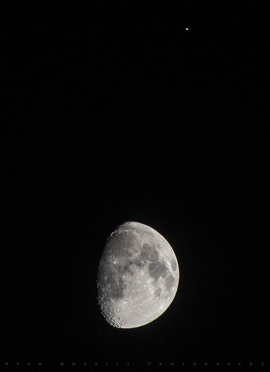 Saturn and the Moon in the New Jersey Sky