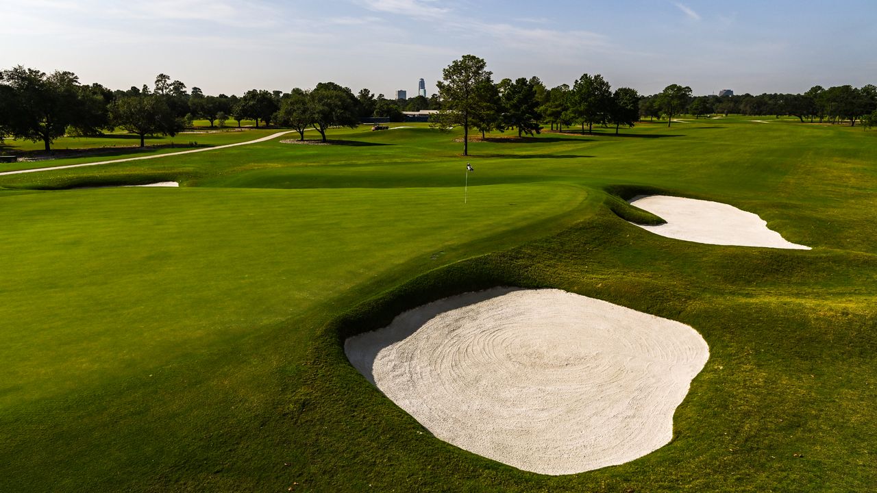 The 18th green at Memorial Park Golf Course