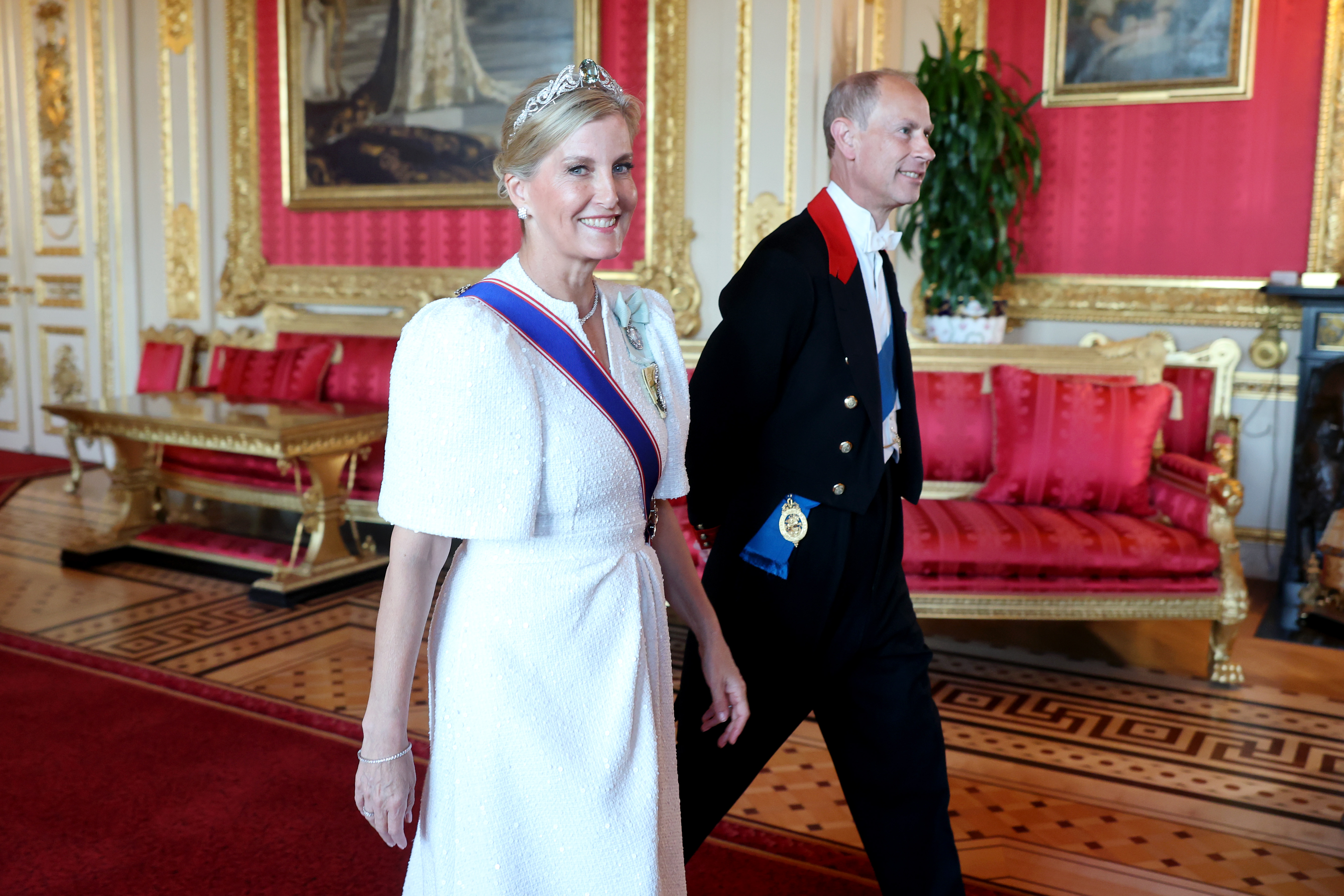 Duchess Sophie and Prince Edward at a state banquet