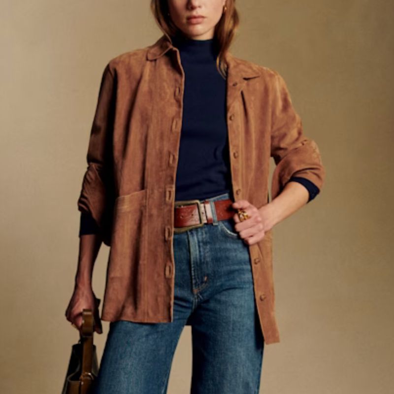 Sezane , Will Jacket in Camel Suede