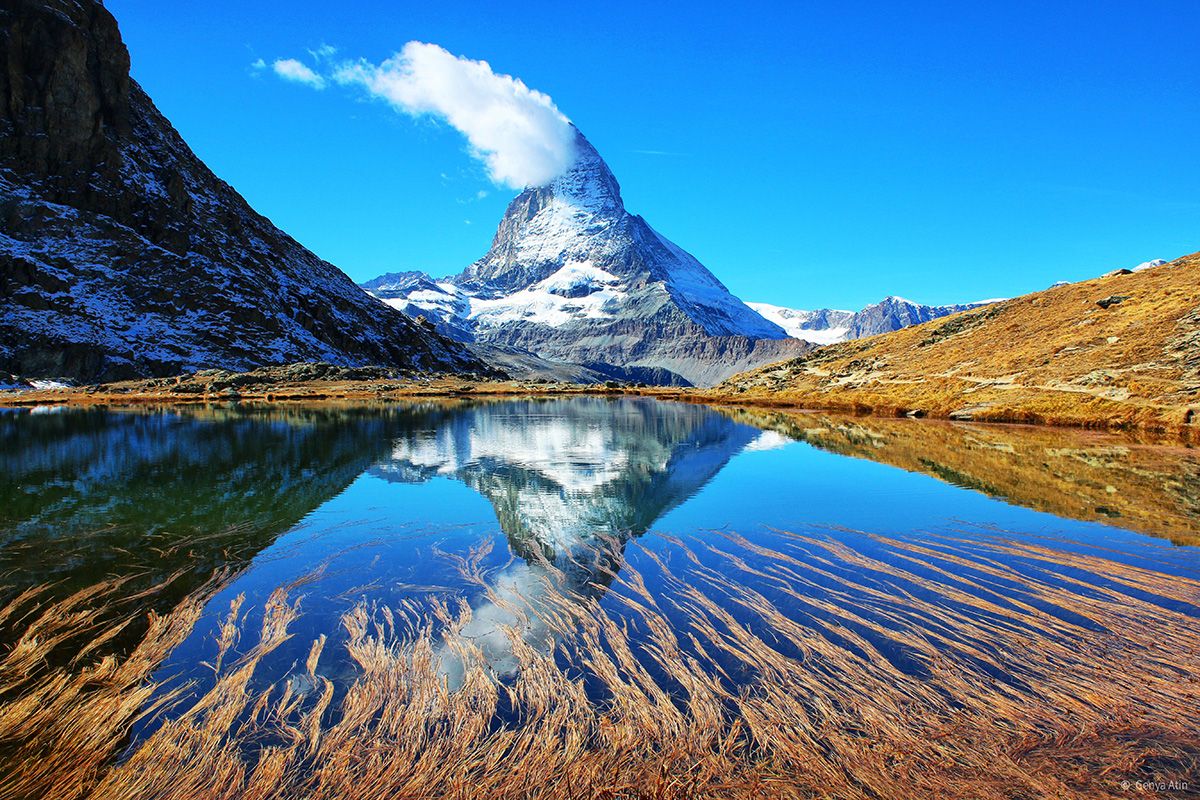 Photograph of Matterhorn from the Riffelsee by Genya Atin