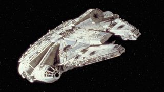 The Millennium Falcon in "Star Wars Episode IV: A New Hope."