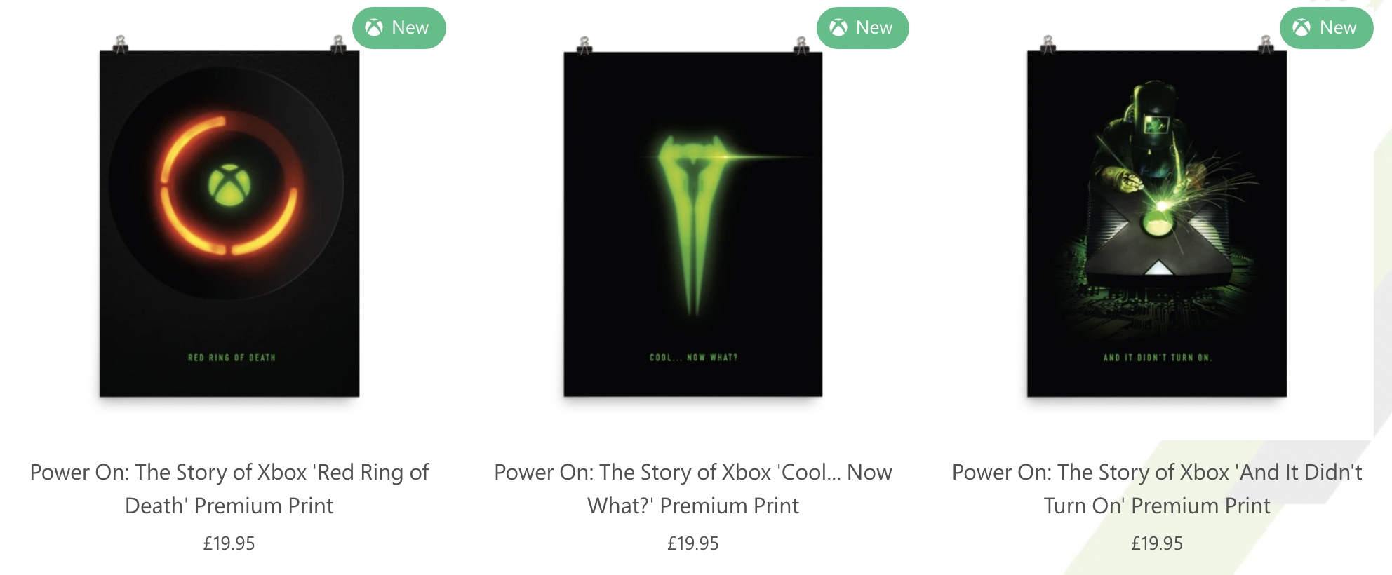 Xbox Power On Poster for sale on the Xbox Gear store