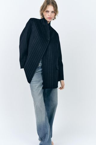 Zw Collection Oversized Wool Blend Jacket