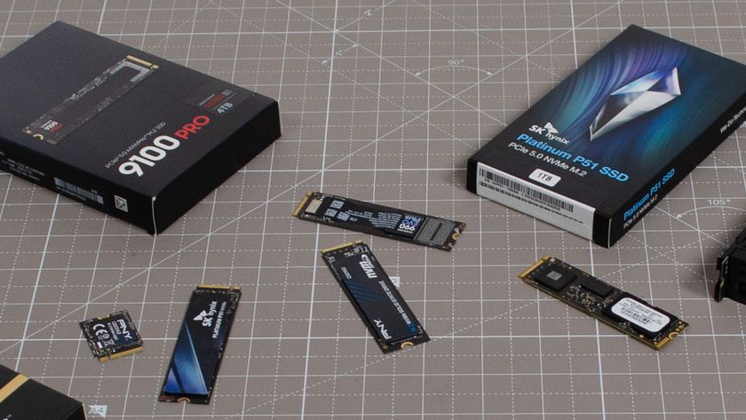 An assortment of SSDs on a workmat