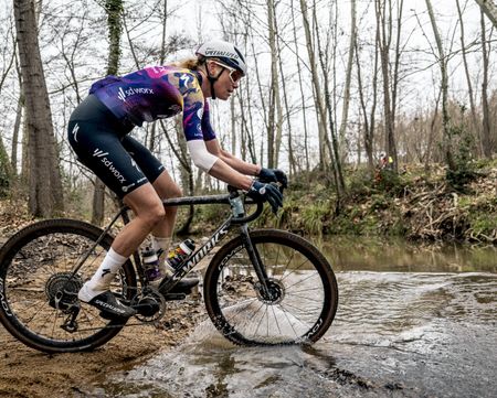 Geerike Schreurs on stage 1 of 2025 Santa Vall, riding to third place