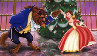 Beauty And The Beast: The Enchanted Christmas The Beast and Belle dance around the tree