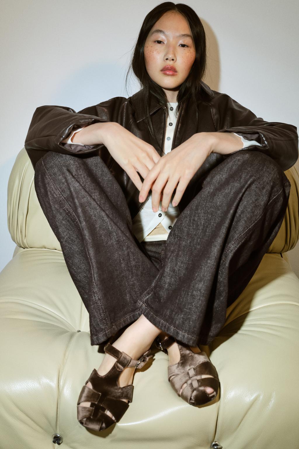 Velvet sandals from Zara