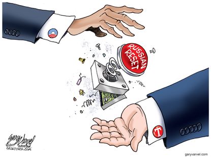 Political cartoon U.S. Russia relations reset