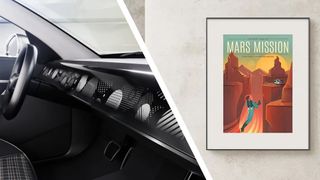 A Continental E Ink car dashboard next to an E Ink poster