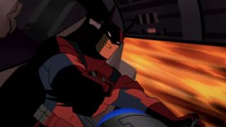 Batman flys the Javelin on Justice League