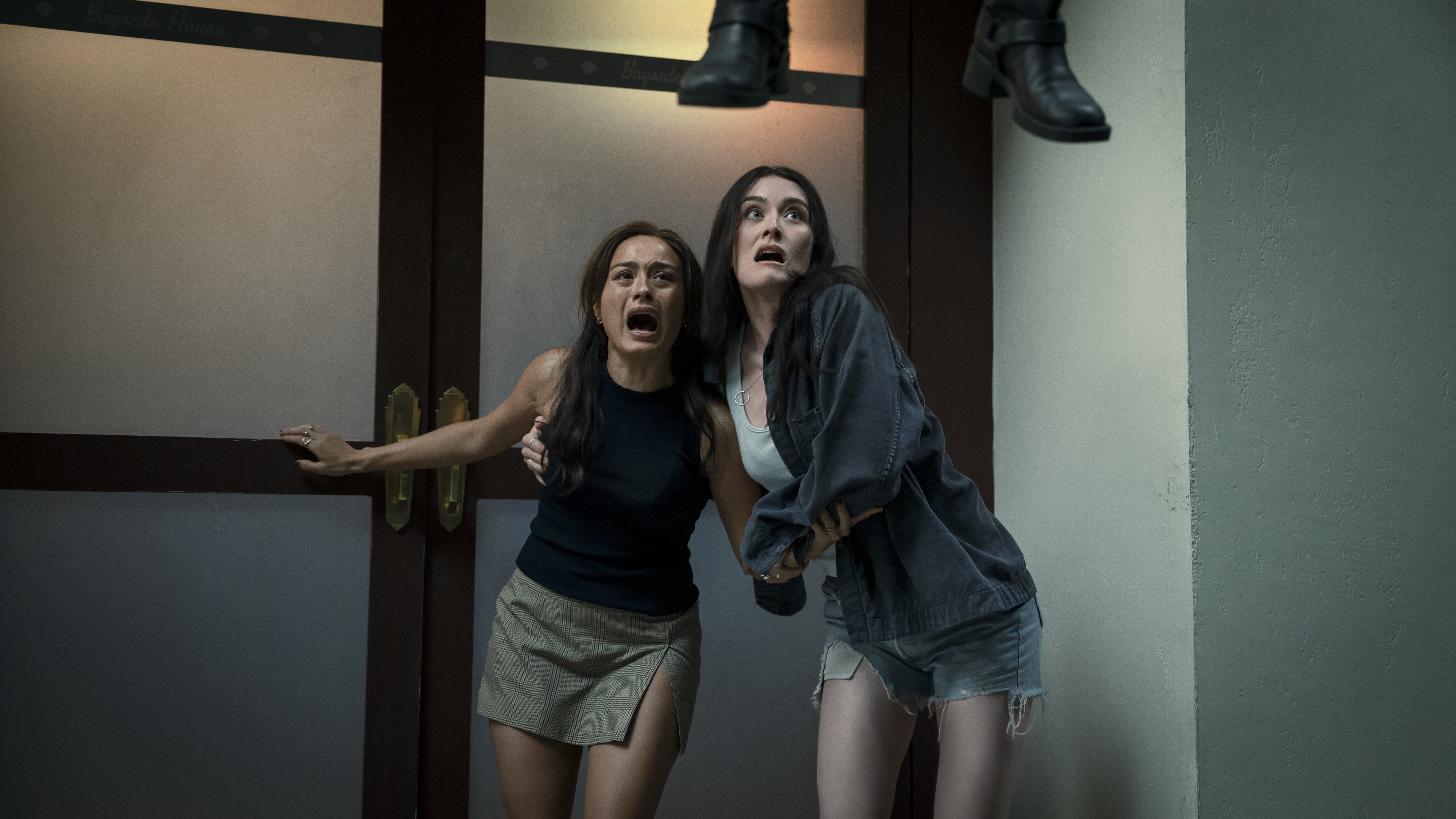 Chase Sui Wonders and Sarah Pidgeon in Columbia Pictures I KNOW WHAT YOU DID LAST SUMMER