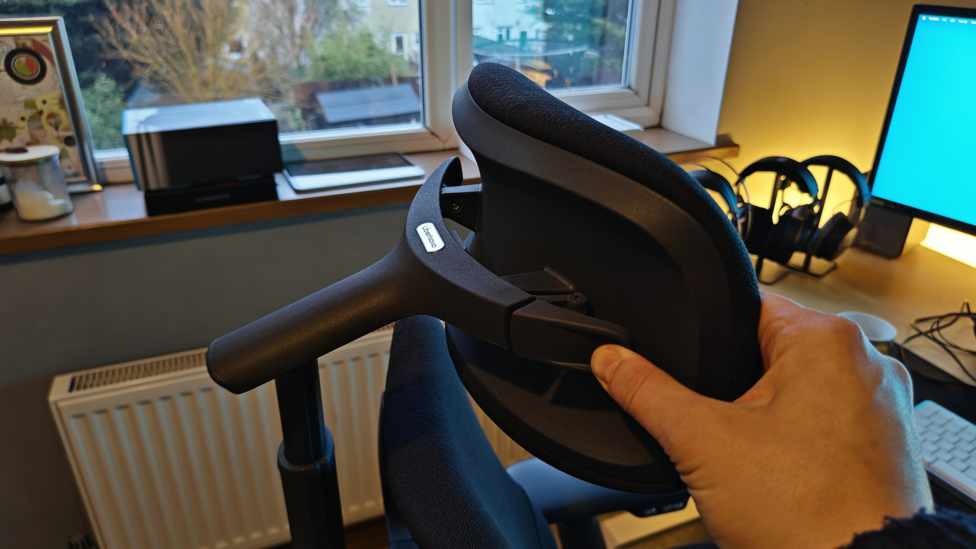 A selection of LiberNovo Omni office chairs in a home work place.