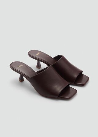 Mango Kitten heel leather sandals