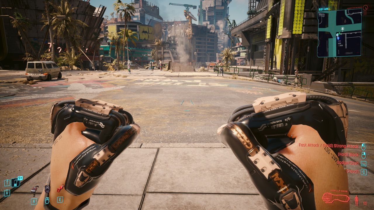 Cyberpunk 2077 Gorilla Arms - blocking