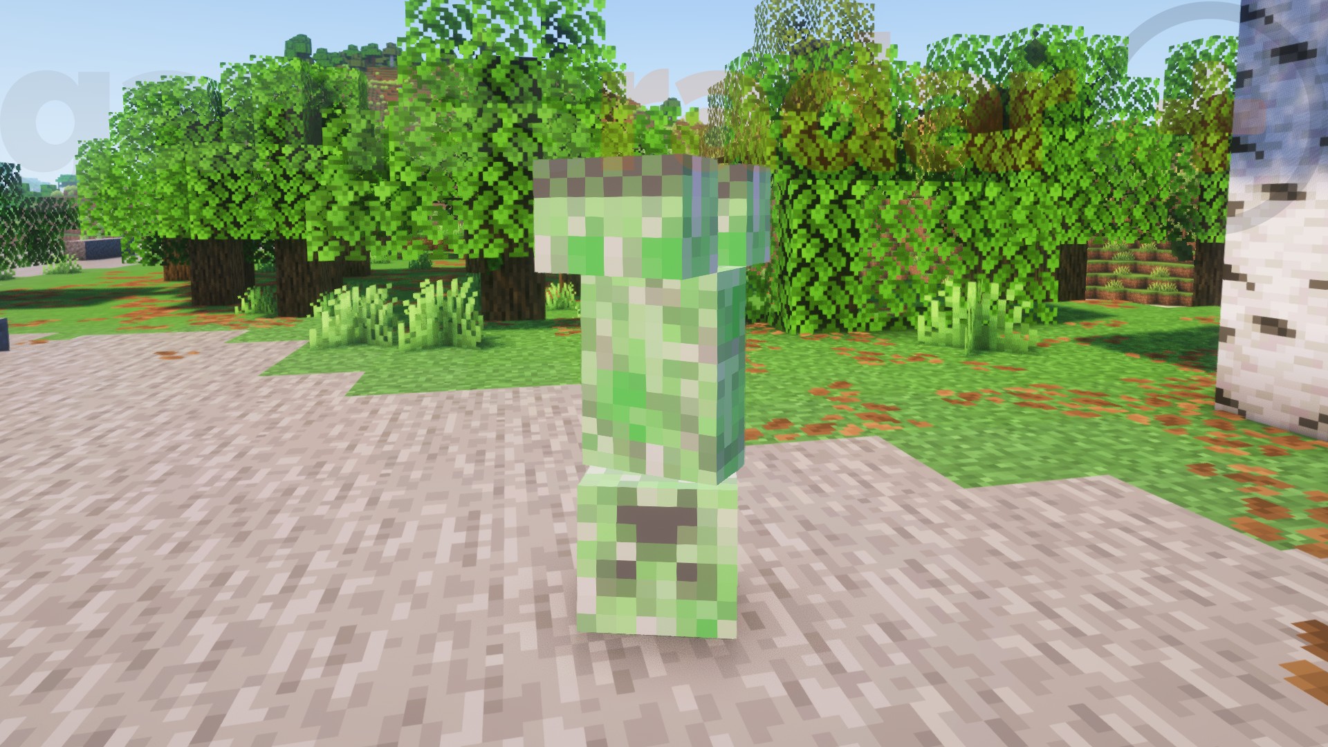 An upside down Creeper, one of the more special Minecraft mobs