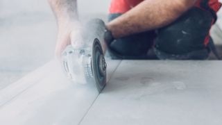 cutting tiles with an angle grinder