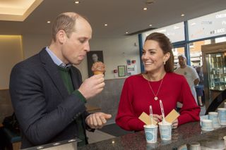 Prince William and Kate Middleton eating ice cream