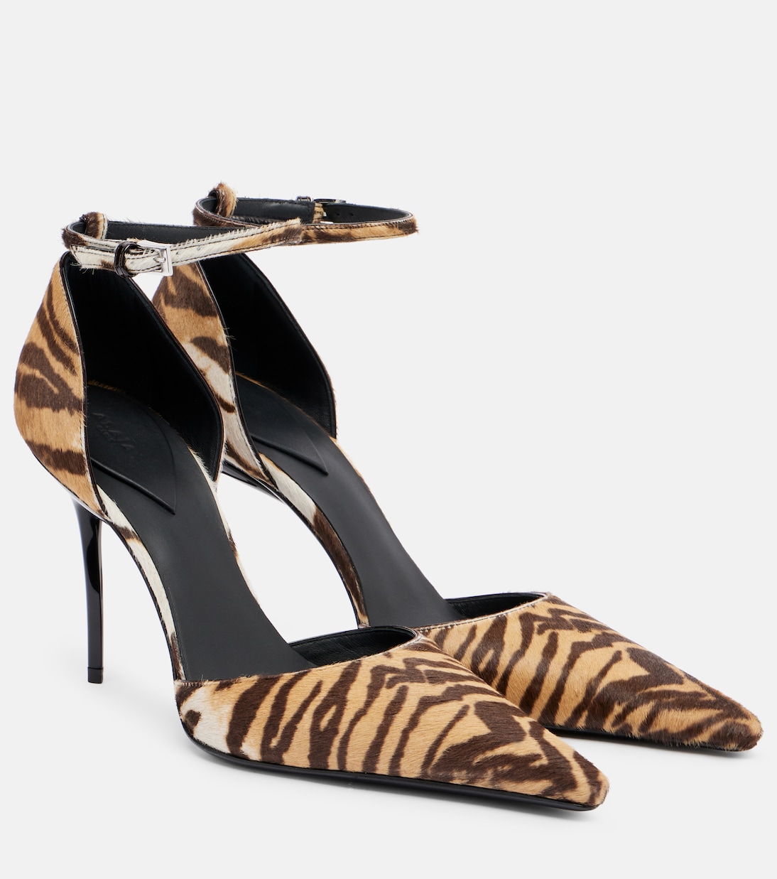 90 Tiger-Print Calf Hair Pumps in Brown - Alaia