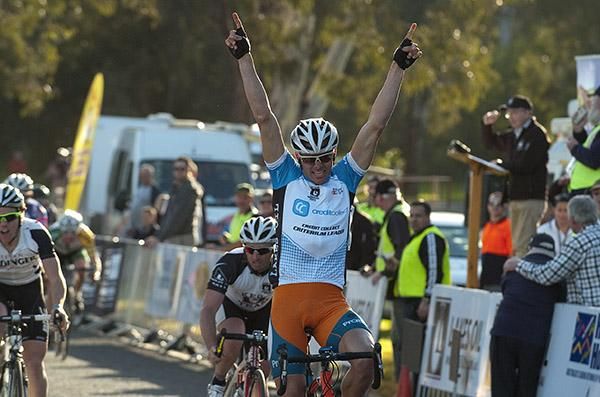 Steele Von Hoff (Genesys Wealth Advisers) wins his fourth stage of the tour into Maffra.