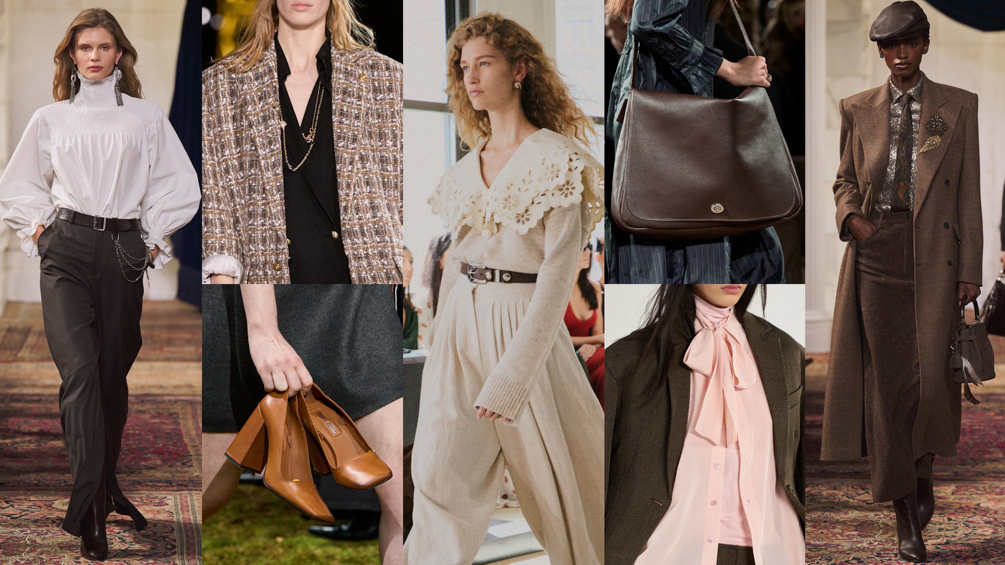 collage of spring 2026 runway and fall 2026 runway images