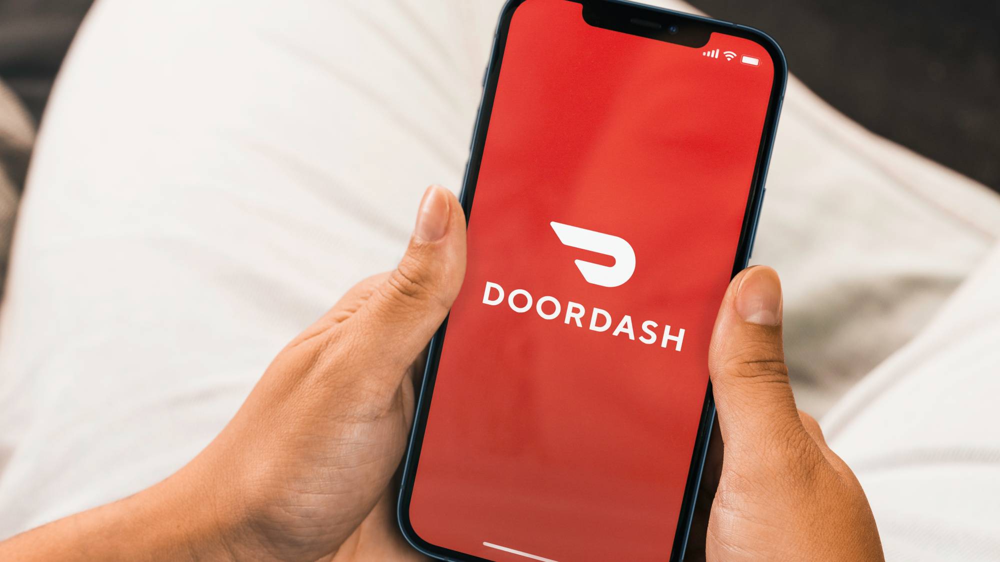 DoorDash on phone