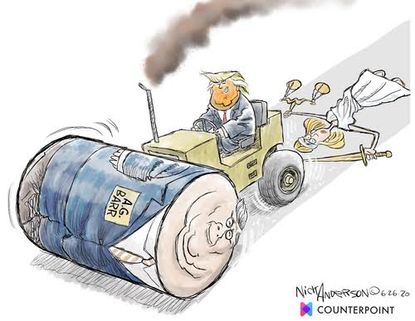 Political Cartoon U.S. Trump Barr DOJ