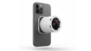 An AI generated image by Google Gemini Nano Banana showing a lens module attached to an iPhone as a concept