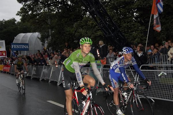 Points leader Tom Boonen crossed the finish line and would surrender the jersey to stage winner Andr&eacute; Greipel.