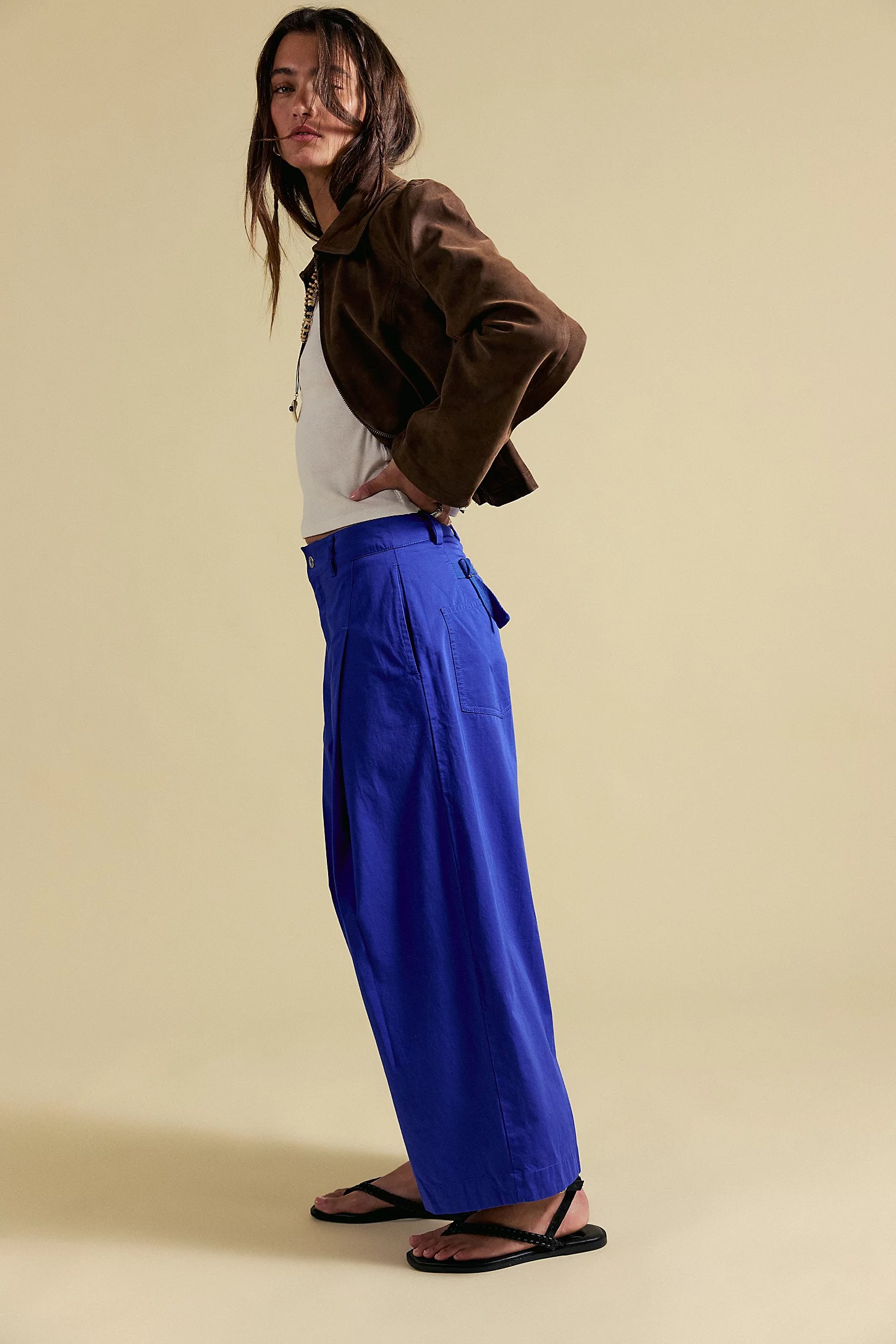 Free People, Silverlake Wide-Leg Chino Trousers