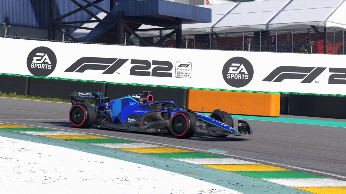Screenshots from F1 22 showing various ray-traced effects on and off