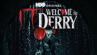 Bill Skarsgård as Pennywise seen in a promo image for HBO Max's prequel series "IT: Welcome to Derry"