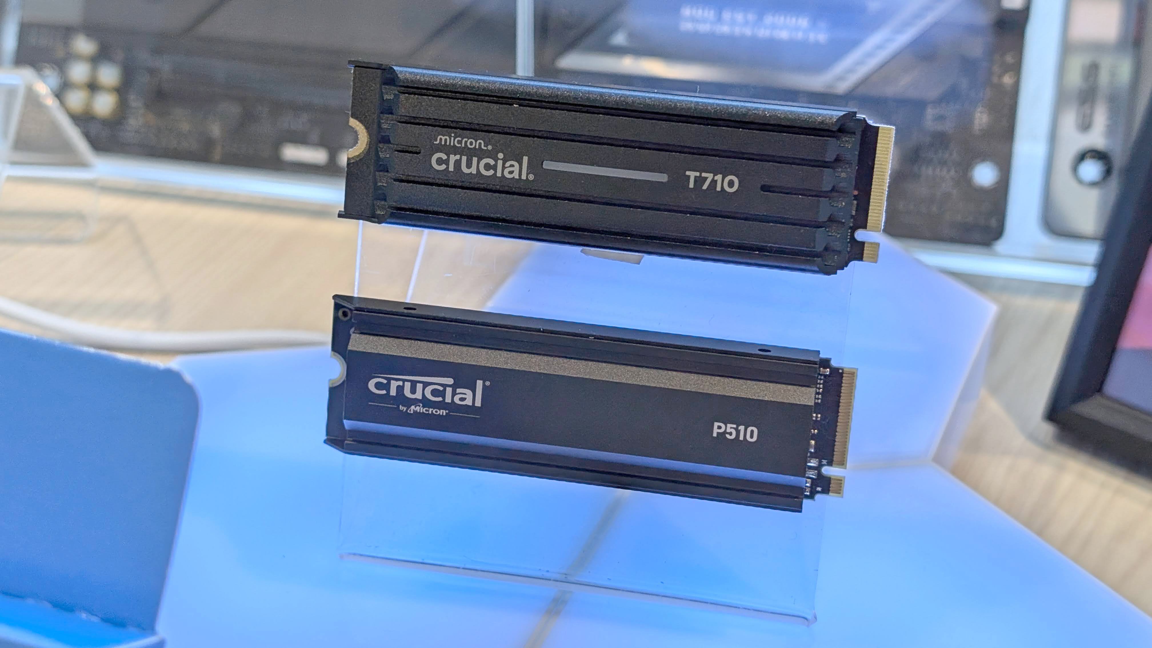 The new Crucial T710 SSD and P510 SSDs on display