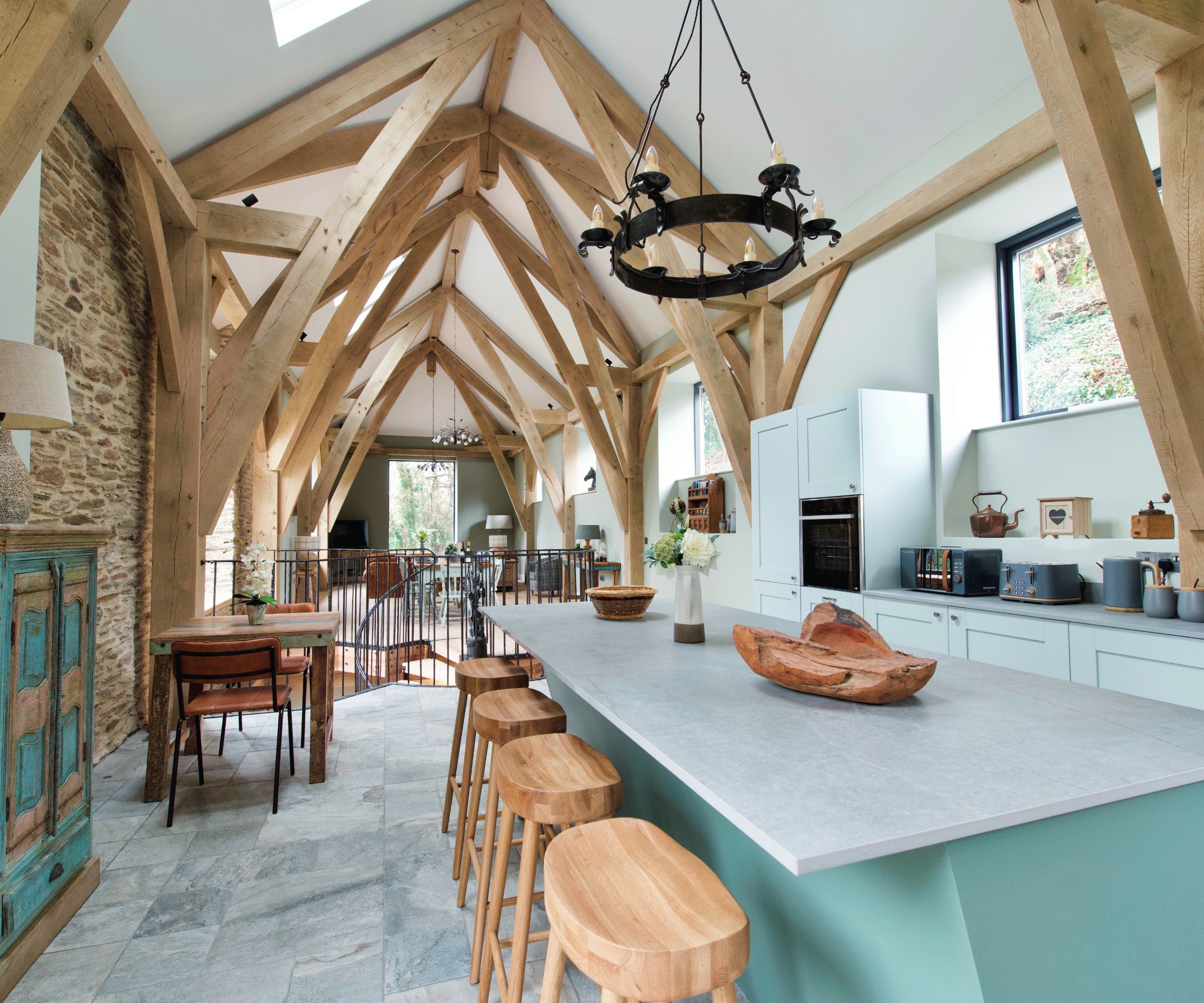 exposed oak frame kitchen
