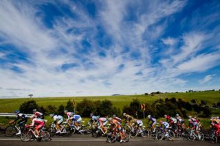 The late season Herald Sun Tour races through the Victorian country side.