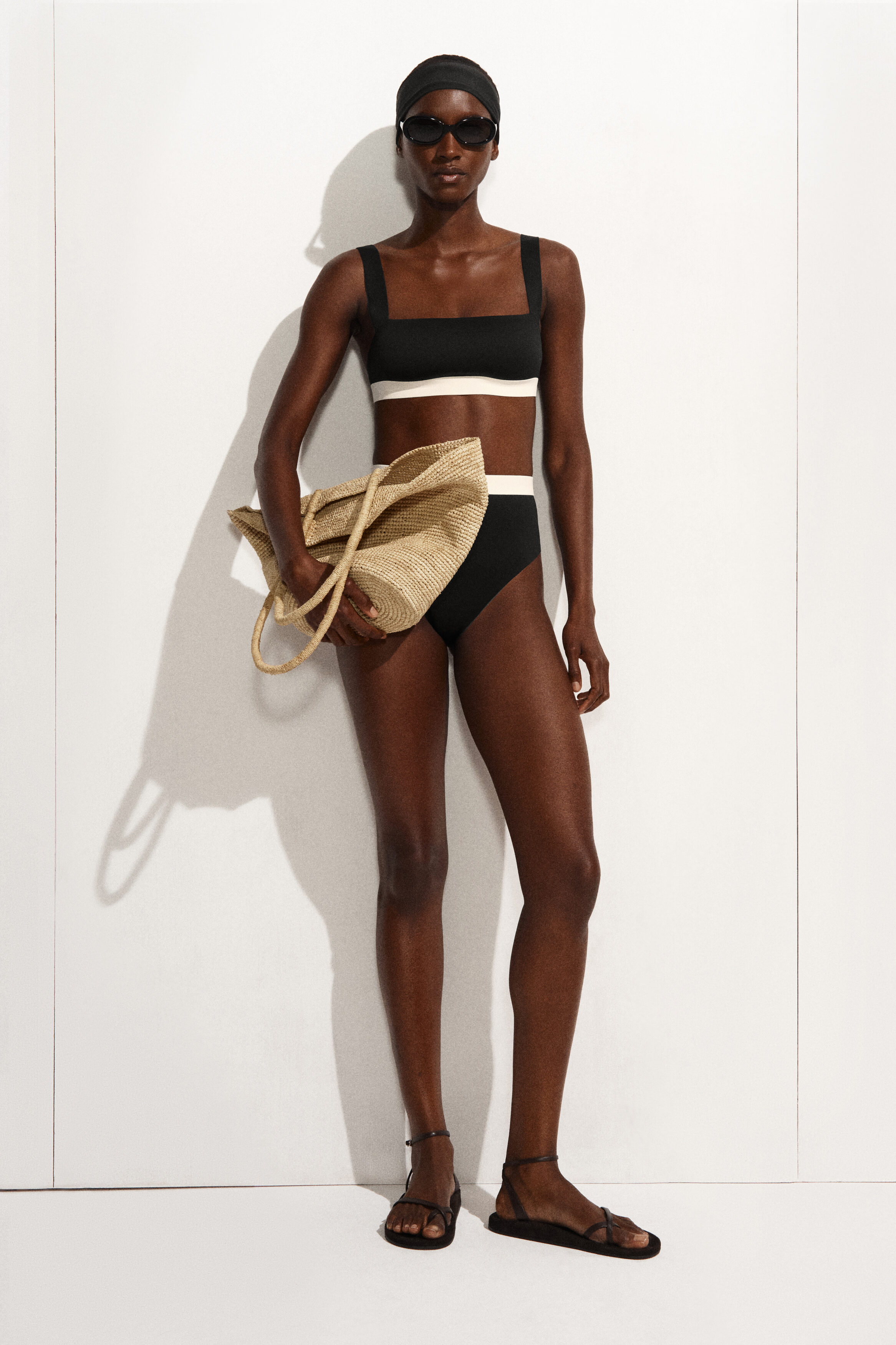 Colour-Block Scuba Bikini Top