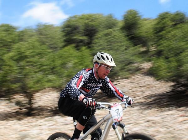 Nathaniel Hills at the bottom of the only descent.