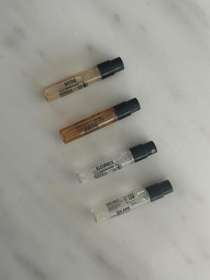 Junior beauty editor Grace Lindsay testing Cos perfumes