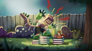 MCM Comic Con; a cartoon illustration of a boy pretending to be a monster