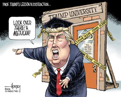 Political cartoon U.S. Donald Trump University