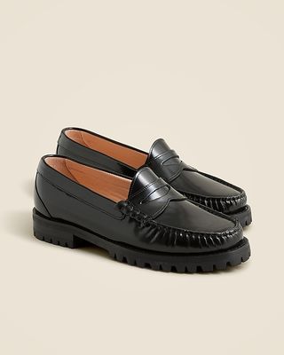 Winona Lug-Sole Penny Loafers in Spazzolato Leather