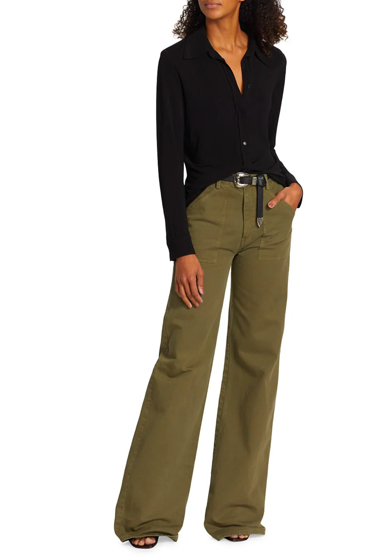 Nili Lotan Quentin High-Waisted Canvas Pants