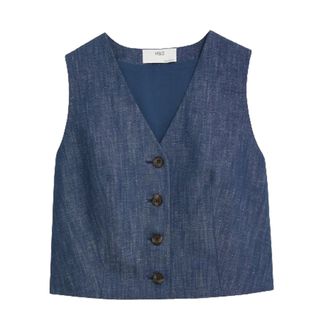 M&S denim look cotton rich waistcoat